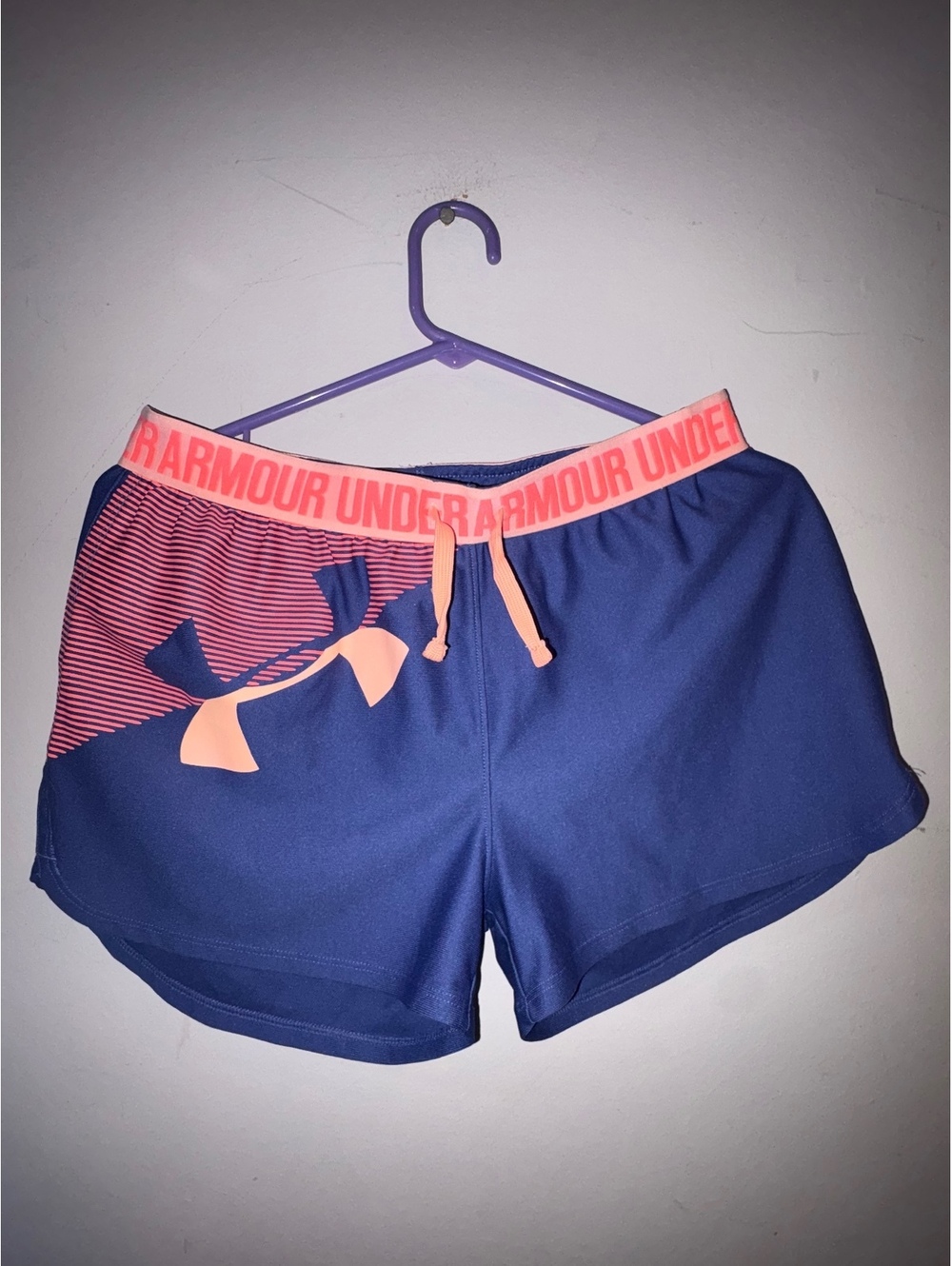 Under Armour Women's Athletic Shorts with Pink Waistband